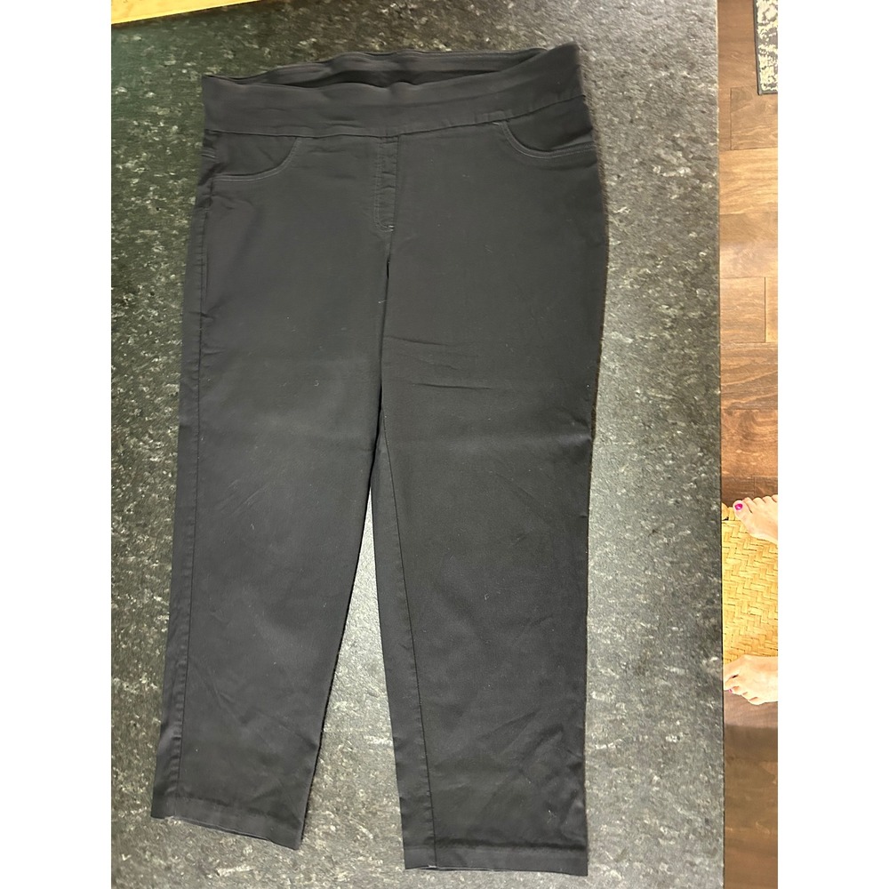 Ruby Rd Favorites Womens 24W Black Pull On Straight‎ Leg Stretch Pants